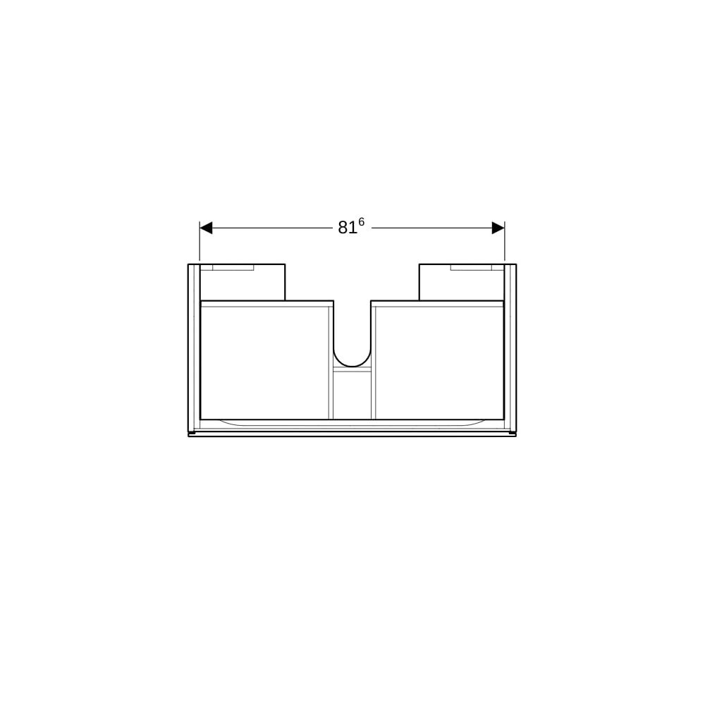 Geberit Xeno2 Unterschrank für Waschtisch, 1 Schublade, 88x22x46,2cm, Greige/lackier... GEBERIT-500508001 4025416354611 (Abb. 7)