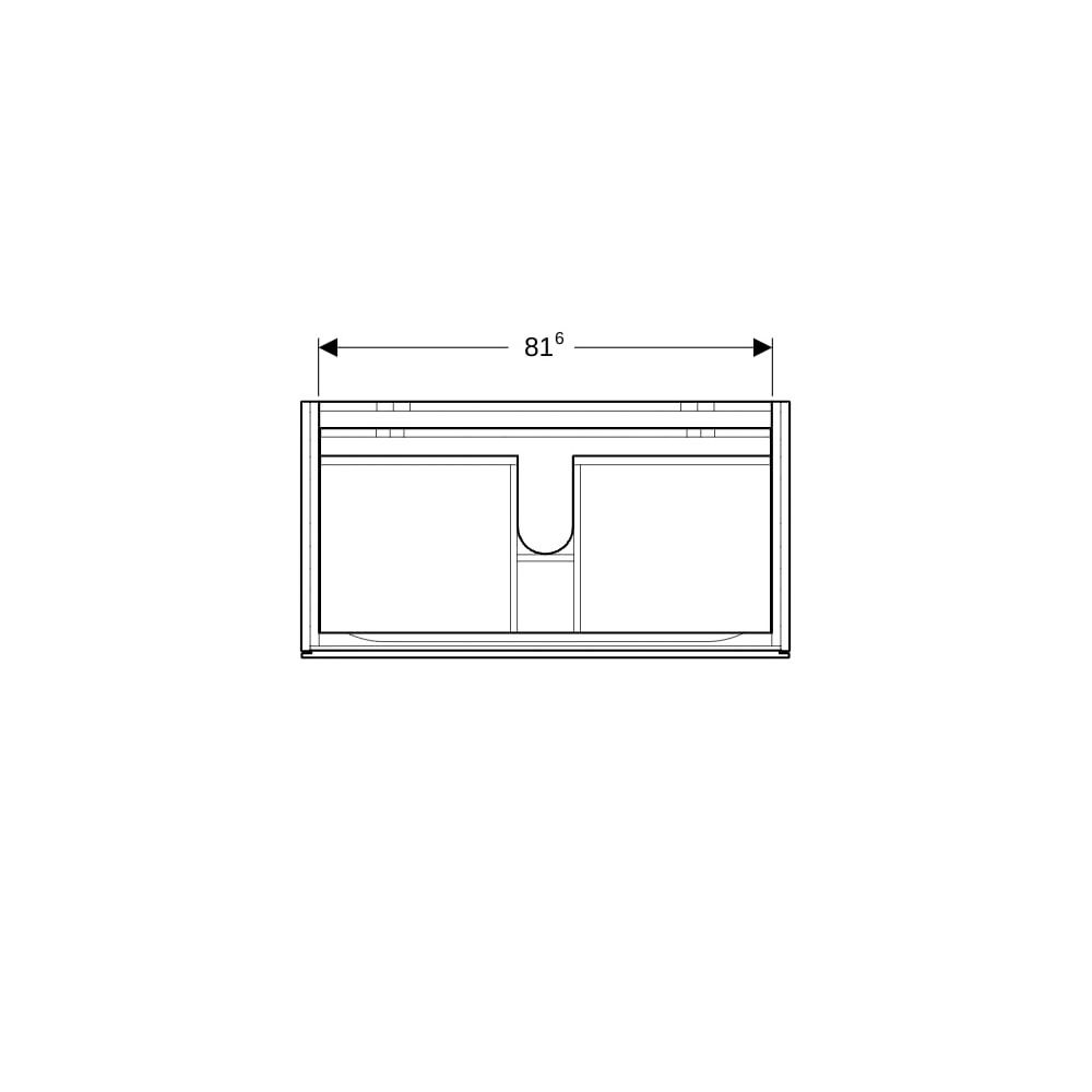 Geberit Xeno2 Unterschrank für Waschtisch, 2 Schubladen, 88x53x46,2cm, Greige/lackie... GEBERIT-500509001 4025416361244 (Abb. 7)