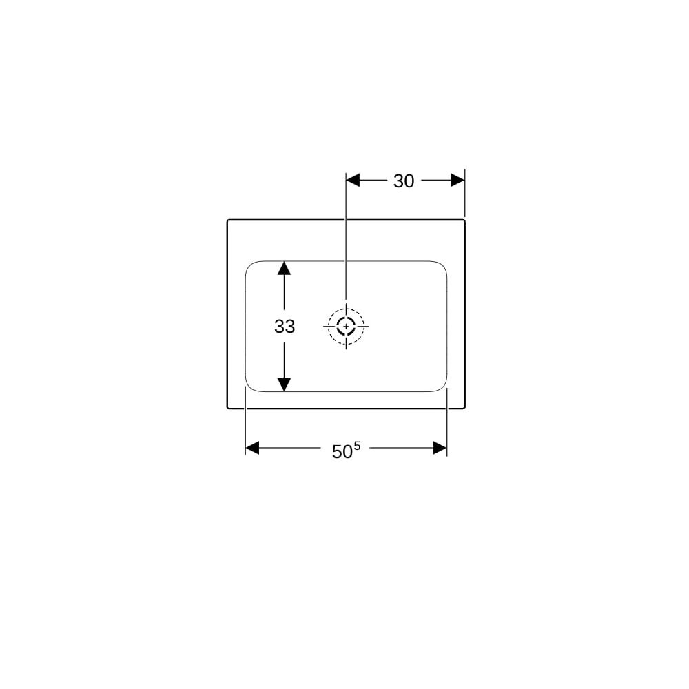 Geberit ONE Möbelwaschtisch Abgang vertikal, Breite 60cm, Tiefe 48cm, ohne Hahnloch,... GEBERIT-505011011 4025410953568 (Abb. 7)