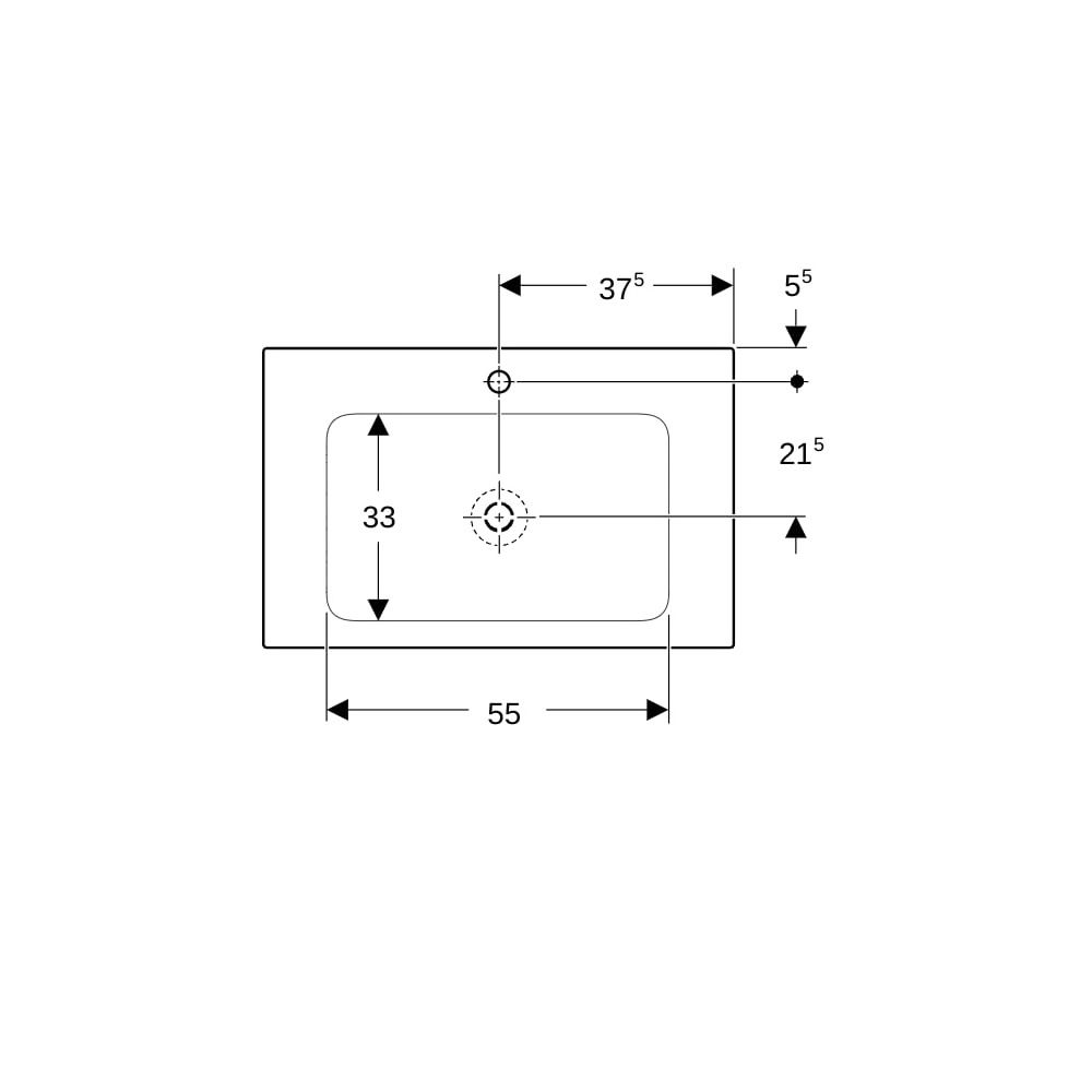 Geberit ONE Möbelwaschtisch Abgang vertikal, Breite 75cm, Tiefe 48cm, Hahnloch mitti... GEBERIT-505010012 4025410953520 (Abb. 7)