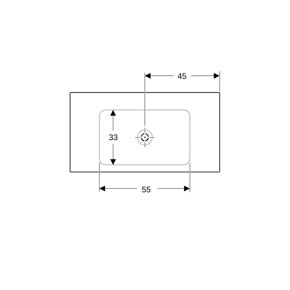 Geberit ONE Möbelwaschtisch Abgang vertikal, Breite 90cm, Tiefe 48cm, ohne Hahnloch,... GEBERIT-505011013 4025410953582 (Abb. 7)