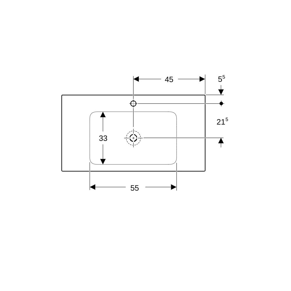 Geberit ONE Möbelwaschtisch Abgang vertikal, Breite 90cm, Tiefe 48cm, Hahnloch mitti... GEBERIT-505010013 4025410953537 (Abb. 7)