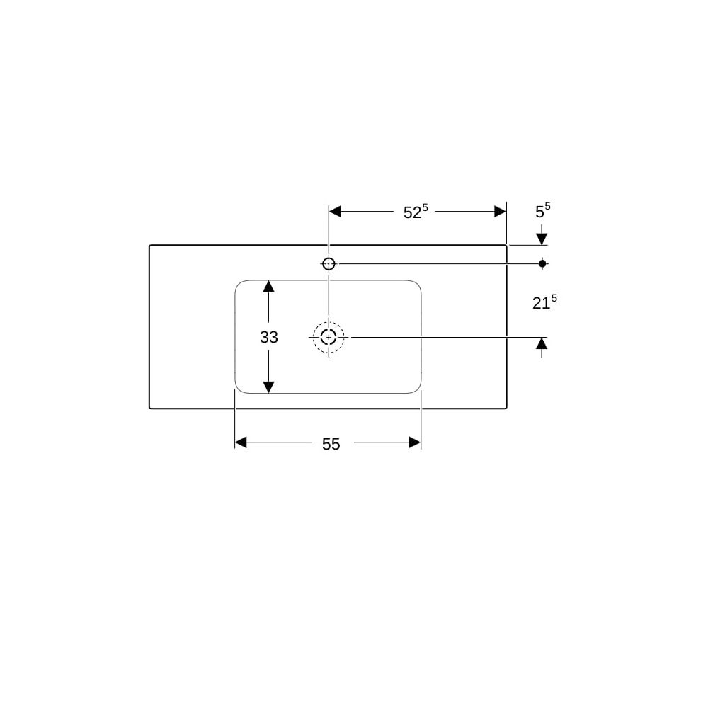 Geberit ONE Möbelwaschtisch Abgang vertikal, Breite 105cm, Tiefe 48cm, Hahnloch mitt... GEBERIT-505010014 4025410953544 (Abb. 7)