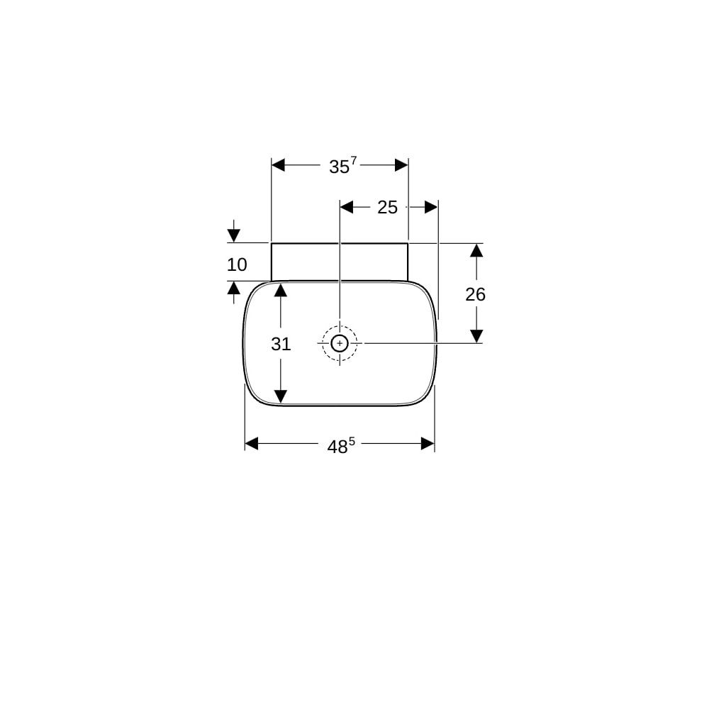 Geberit ONE Aufsatzwaschtisch Schalenform, Abgang vertikal, B 50cm T 42,5cm ohne Hah... GEBERIT-505040016 4025410953773 (Abb. 7)
