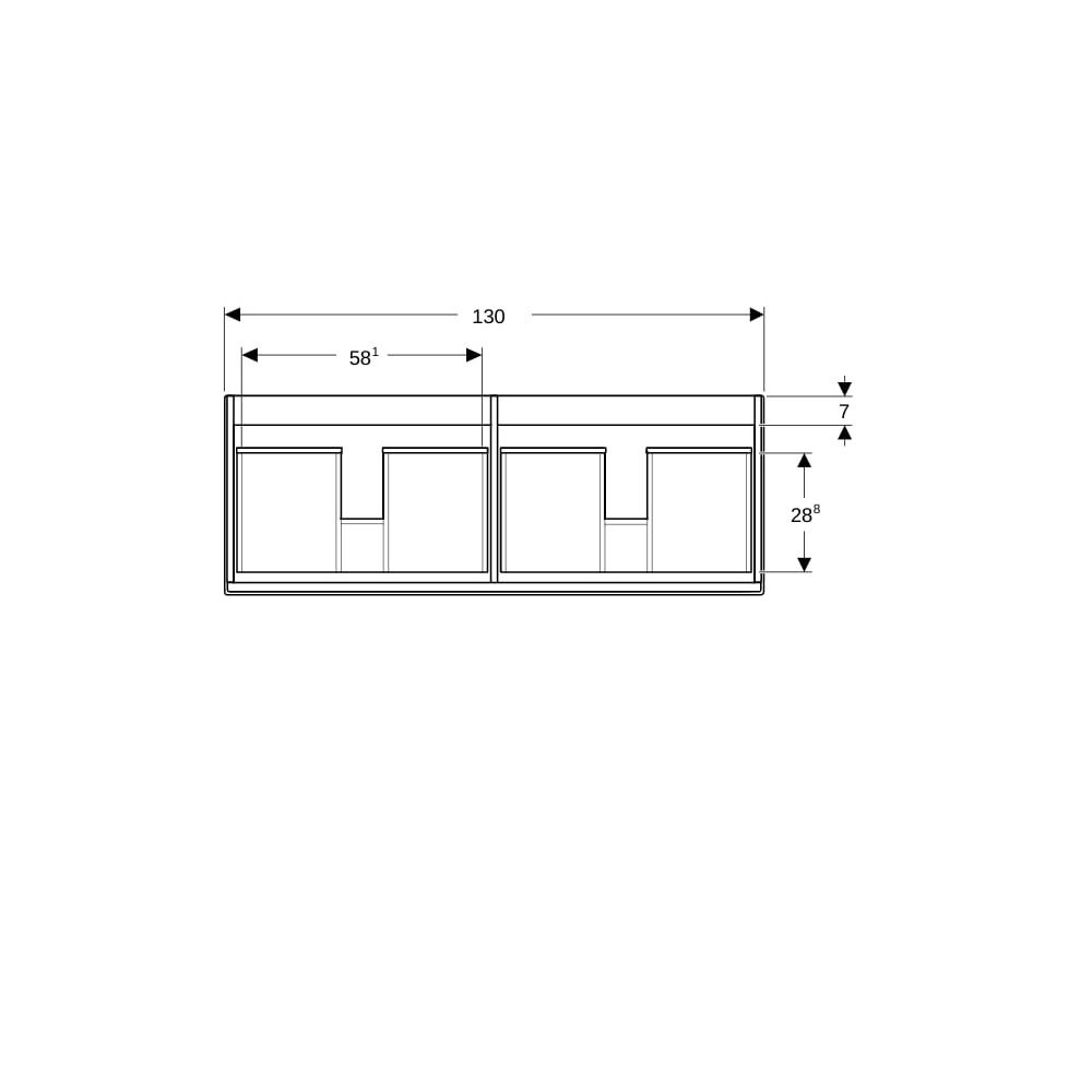 Geberit Renova Plan Unterschrank für Doppelmöbelwaschtisch, 2 Schubladen, 2 Innensch... GEBERIT-501939JR1 4025410525123 (Abb. 7)