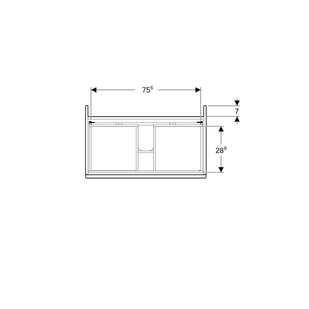 Geberit Renova Plan Unterschrank für Möbelwaschtisch, 1 Schublade, 1 Innensch., 78,8... GEBERIT-501937001 4025410524867 (Abb. 7)