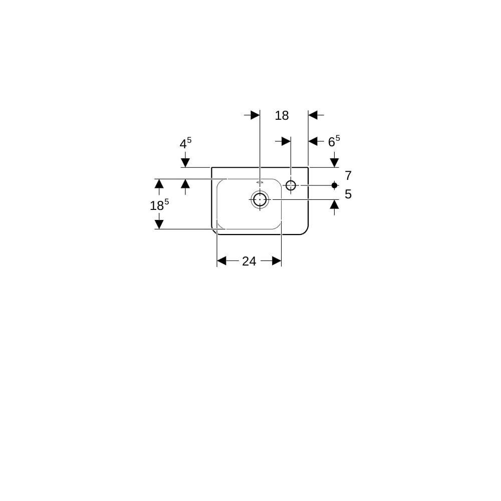 Geberit Renova Plan Handwaschbecken verkürzte Ausladung, 36x14,5x25cm, Hahnloch rech... GEBERIT-500382018 4025416832409 (Abb. 7)