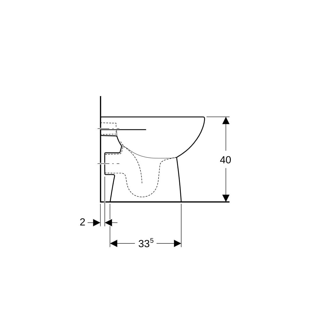 Geberit Renova Stand-WC Tiefspüler, Abgang horizontal, teilgeschlossene Form, Tiefe ... GEBERIT-500810012 4025410695826 (Abb. 9)
