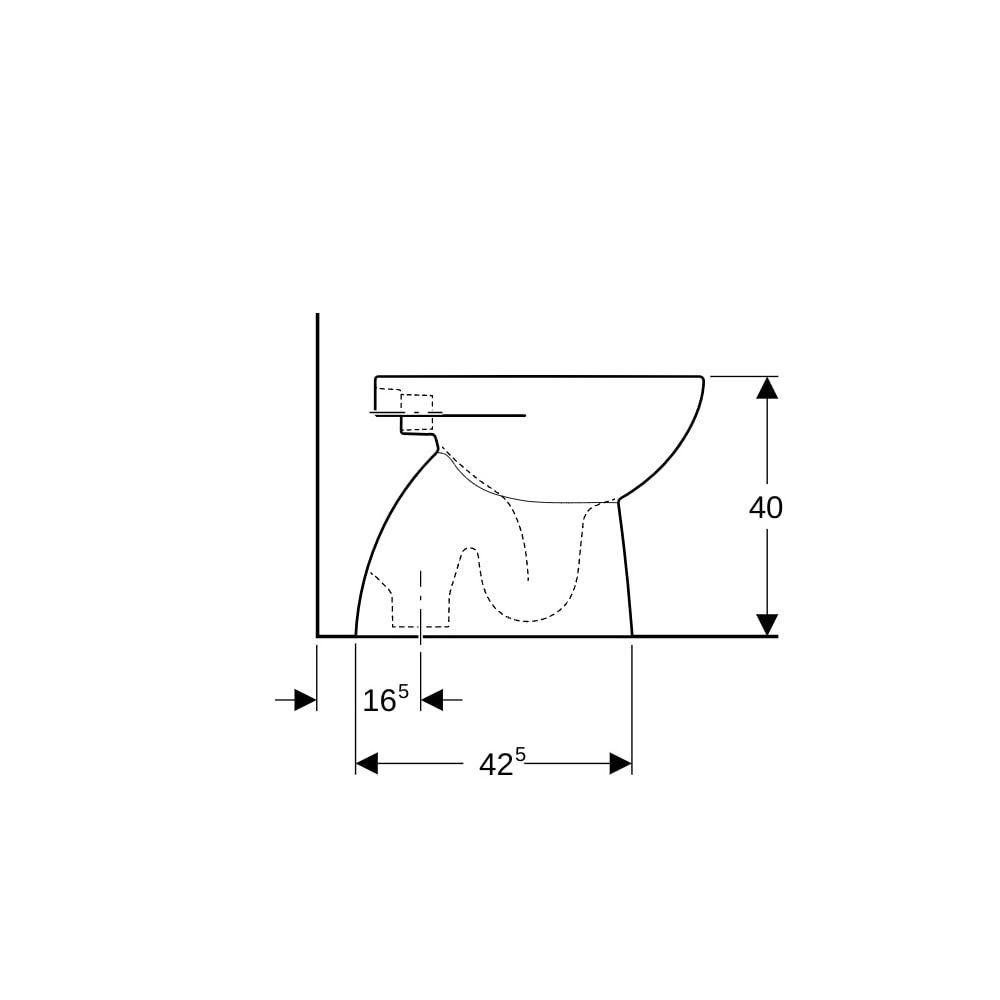 Geberit Renova Stand-WC Tiefspüler, Abgang vertikal, teilgeschlossene Form, Tiefe 53... GEBERIT-500811012 4025410695802 (Abb. 9)