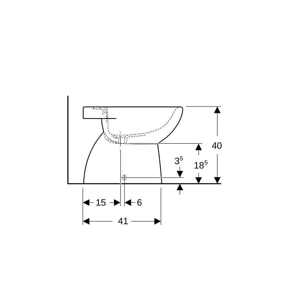 Geberit Renova Standbidet teilgeschlossene Form, Tiefe 52cm, Überlauf sichtbar, Weiß... GEBERIT-500812018 4025410712462 (Abb. 9)