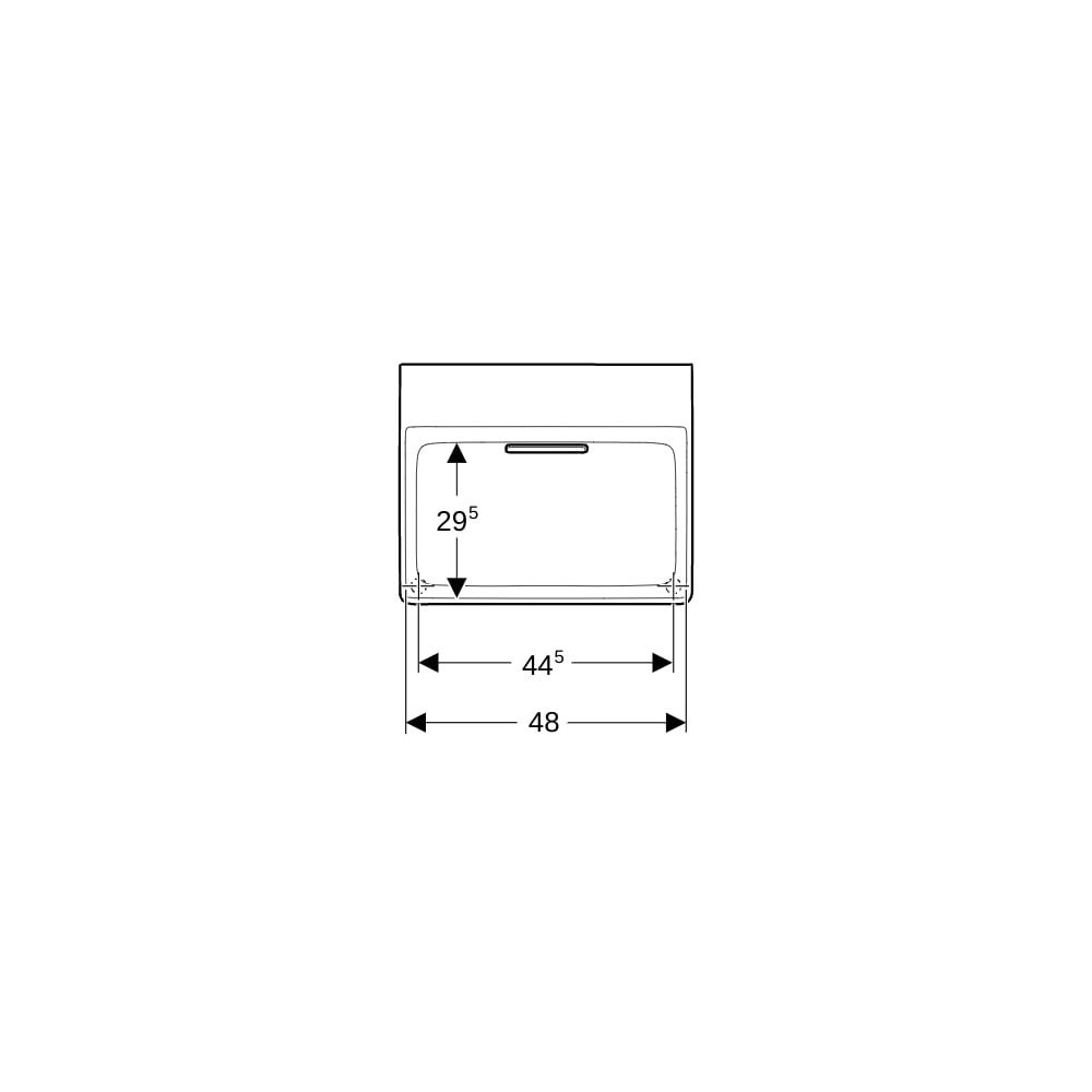 Geberit ONE Aufsatzwaschtisch rechteckig, Abgang horizontal, 50cm T 41cm o. Hahnloch... GEBERIT-505025001 4025410593801 (Abb. 7)