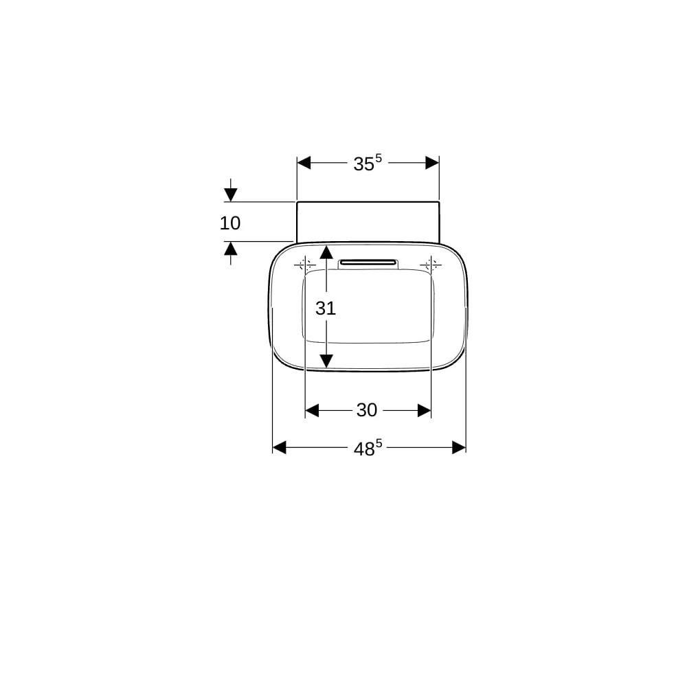 Geberit ONE Aufsatzwaschtisch Schalenform Abgang horizontal 50x42,5cm ohne ohne Hahn... GEBERIT-505052001 4025410594037 (Abb. 7)