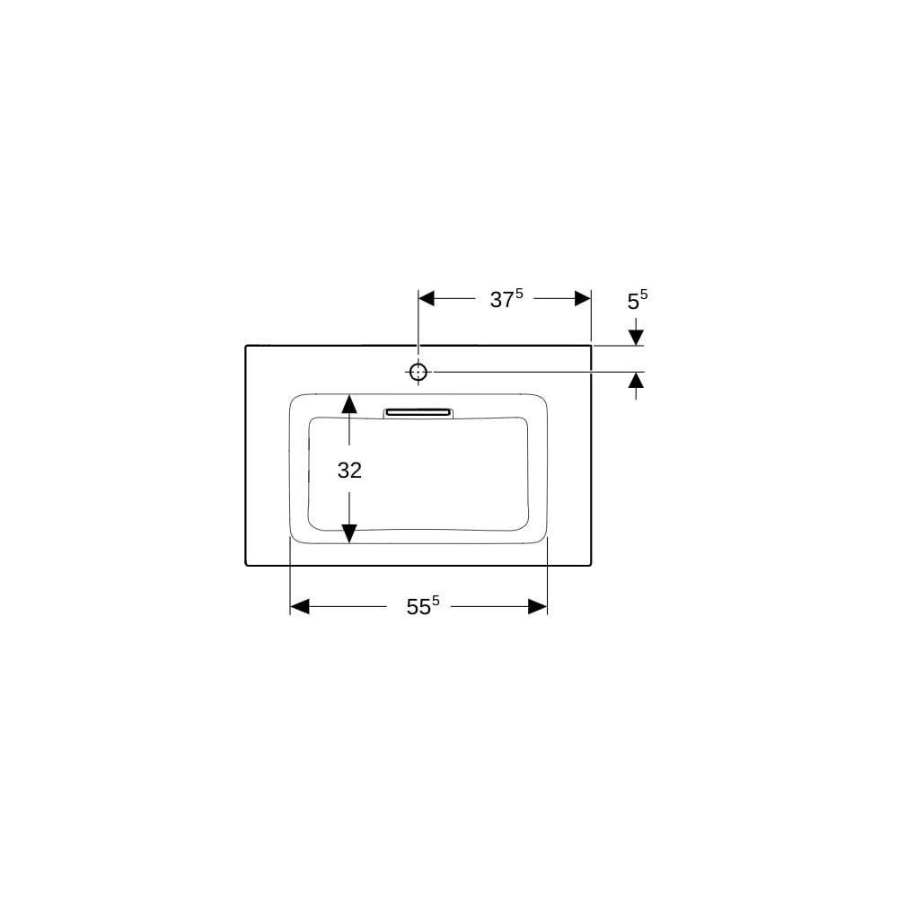 Geberit ONE Möbelwaschtisch Abgang horizontal, B 75cm T 48cm Hahnloch mittig, ohne Ü... GEBERIT-505004001 4025410593559 (Abb. 7)