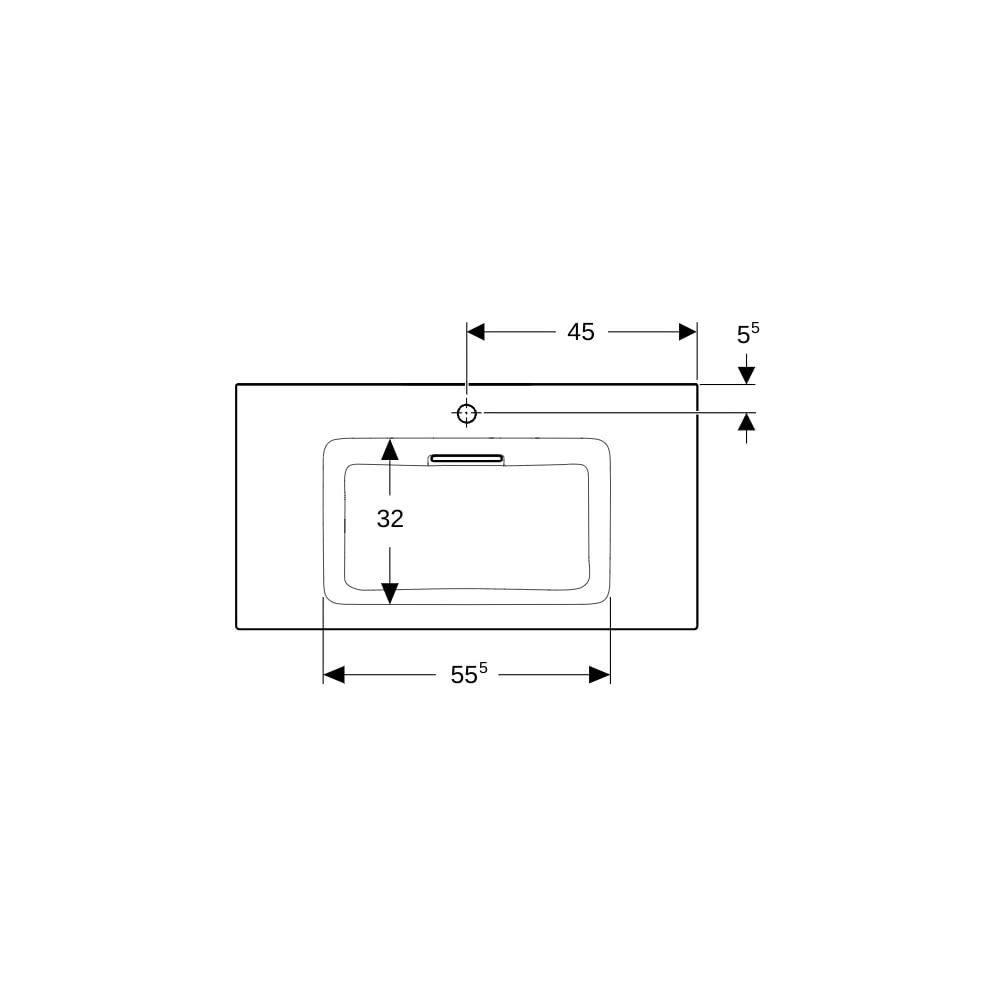 Geberit ONE Möbelwaschtisch Abgang horizontal, B 90cm T 48cm Hahnloch mittig, ohne Ü... GEBERIT-505006001 4025410593573 (Abb. 7)