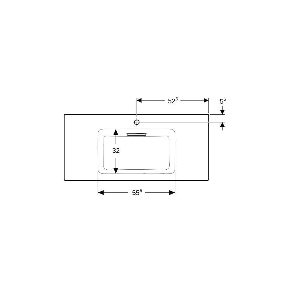 Geberit ONE Möbelwaschtisch Abgang horizontal, B 105cm T 48cm Hahnloch mittig, ohne ... GEBERIT-505015001 4025410593733 (Abb. 7)