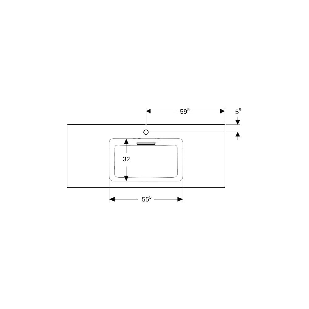 Geberit ONE Möbelwaschtisch Abgang horizontal, B 120cm T 48cm Hahnloch mittig, ohne ... GEBERIT-505017001 4025410593757 (Abb. 7)