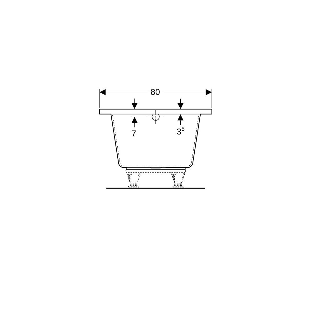 Geberit Renova Plan Rechteckbadewanne 180x80cm, Gesamtvolumen 242l... GEBERIT-554306011 4025410711045 (Abb. 9)
