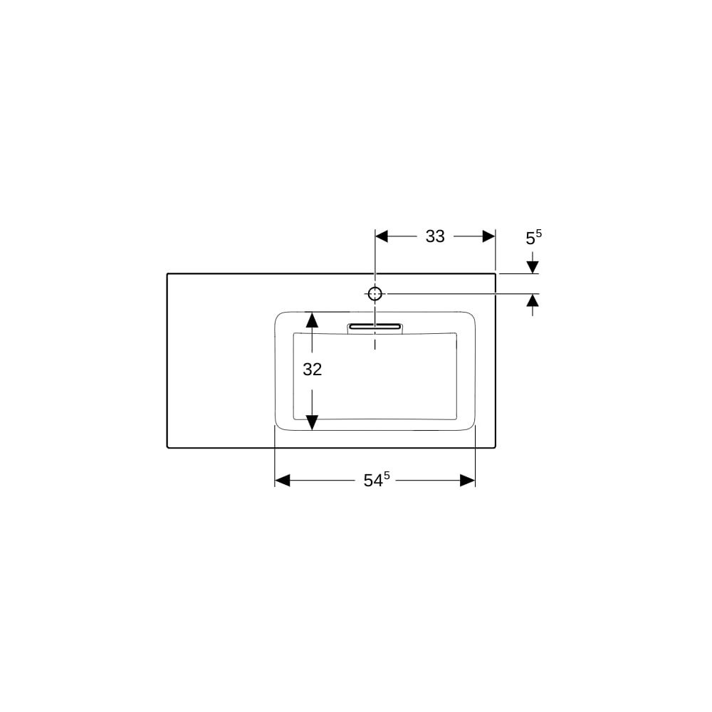 Geberit ONE Möbelwaschtisch Abgang horizontal Ablagefl. links 90x48cm HL rechts ohne... GEBERIT-505009001 4025410593603 (Abb. 7)
