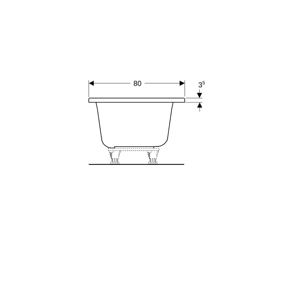Geberit Renova Plan Rechteckbadewanne Duo 180x80cm, Gesamtvolumen 219l... GEBERIT-554307011 4025410710505 (Abb. 9)