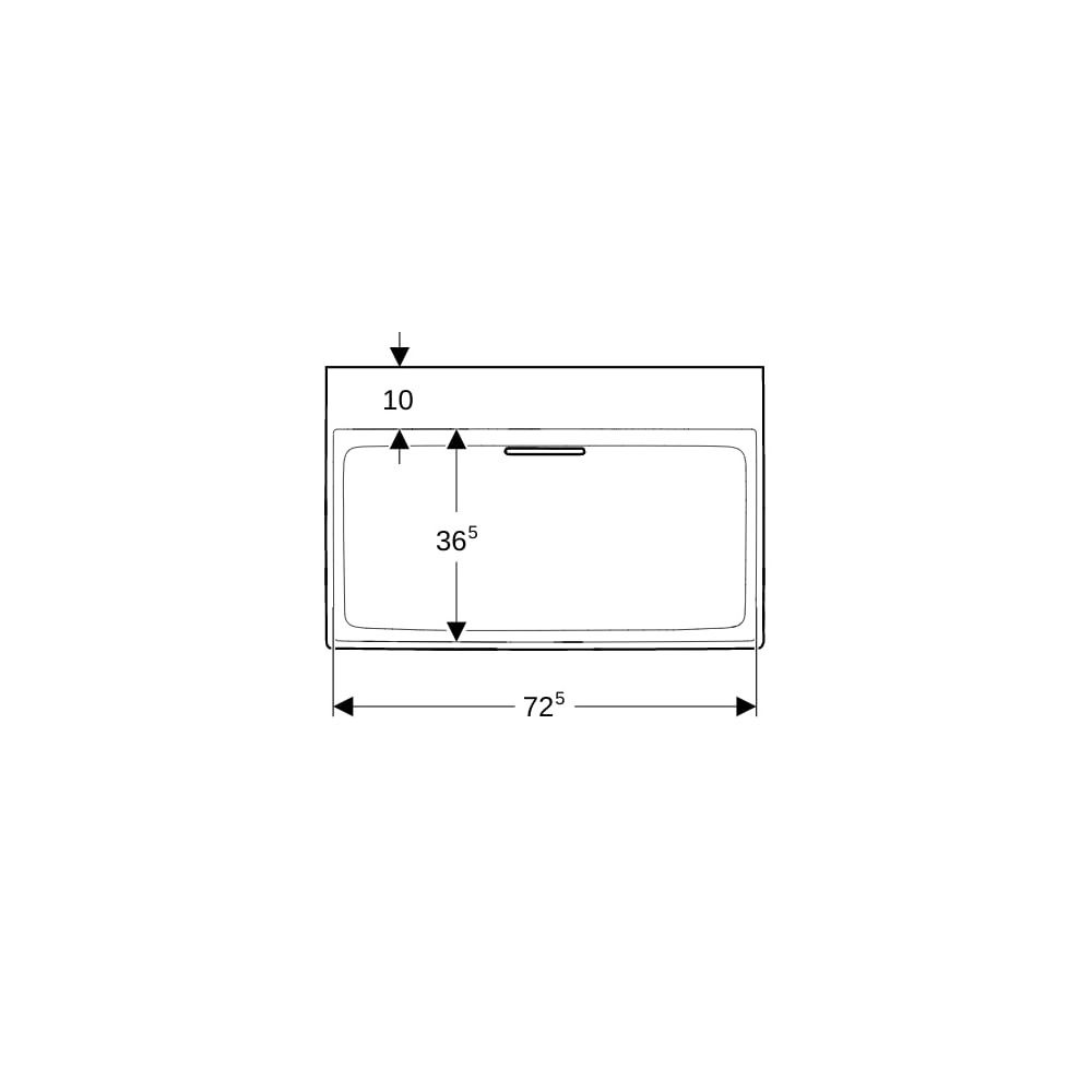 Geberit ONE Waschtisch Abgang horizontal, B 75cm, Tiefe 48cm, ohne Hahnloch, ohne Üb... GEBERIT-505035001 4025410593887 (Abb. 7)