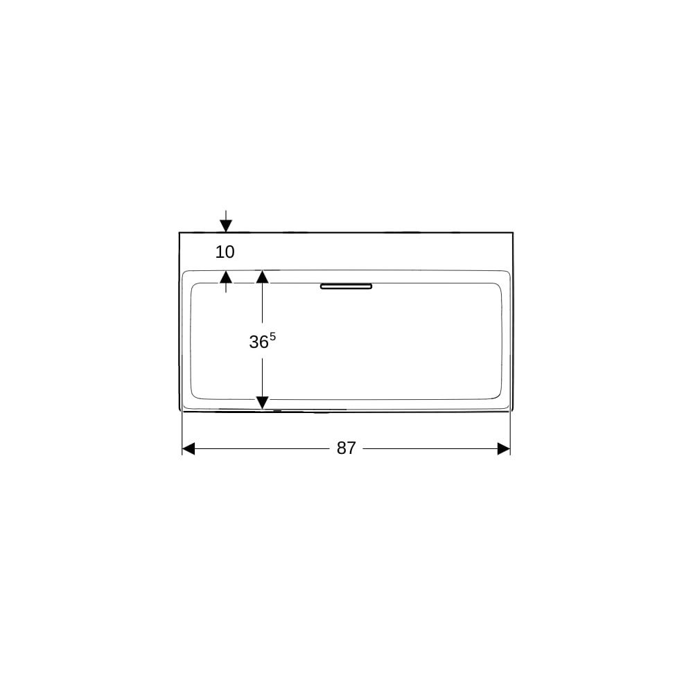 Geberit ONE Waschtisch Abgang horizontal, B 90cm, Tiefe 48cm, ohne Hahnloch, ohne Üb... GEBERIT-505037001 4025410593900 (Abb. 7)