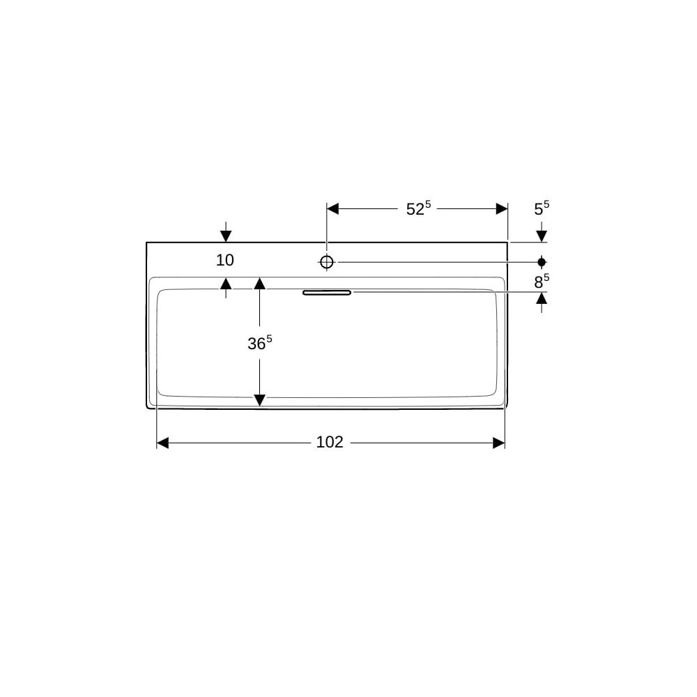 Geberit ONE Waschtisch Abgang horizontal, B 105cm, Tiefe 48cm, Hahnloch mittig, ohne... GEBERIT-505046001 4025410593979 (Abb. 7)