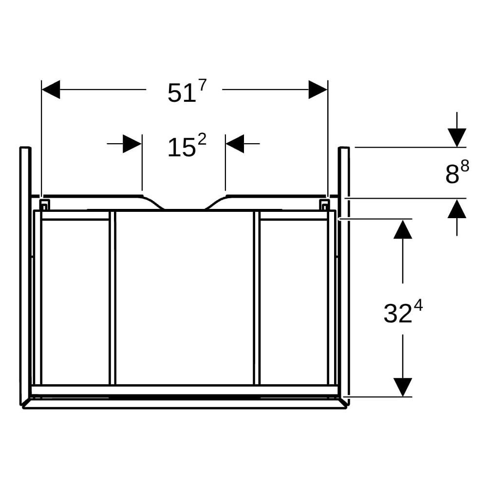 Geberit ONE Unterschrank für Waschtisch, 1 Schublade, Breite Waschtisch 60cm, Höhe ... GEBERIT-505071003 4025410629395 (Abb. 13)