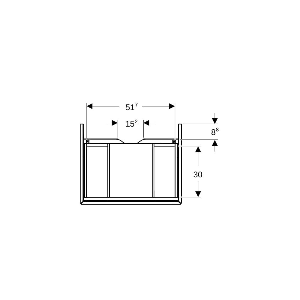 Geberit ONE Unterschrank für Waschtisch, 1 Schublade, Breite Waschtisch 60cm, H 26,6... GEBERIT-505071004 4025410629401 (Abb. 9)