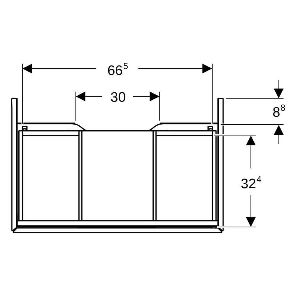 Geberit ONE Unterschrank für Waschtisch, 1 Schublade, Breite Waschtisch 75cm, H 26,... GEBERIT-505072005 4025410630087 (Abb. 13)