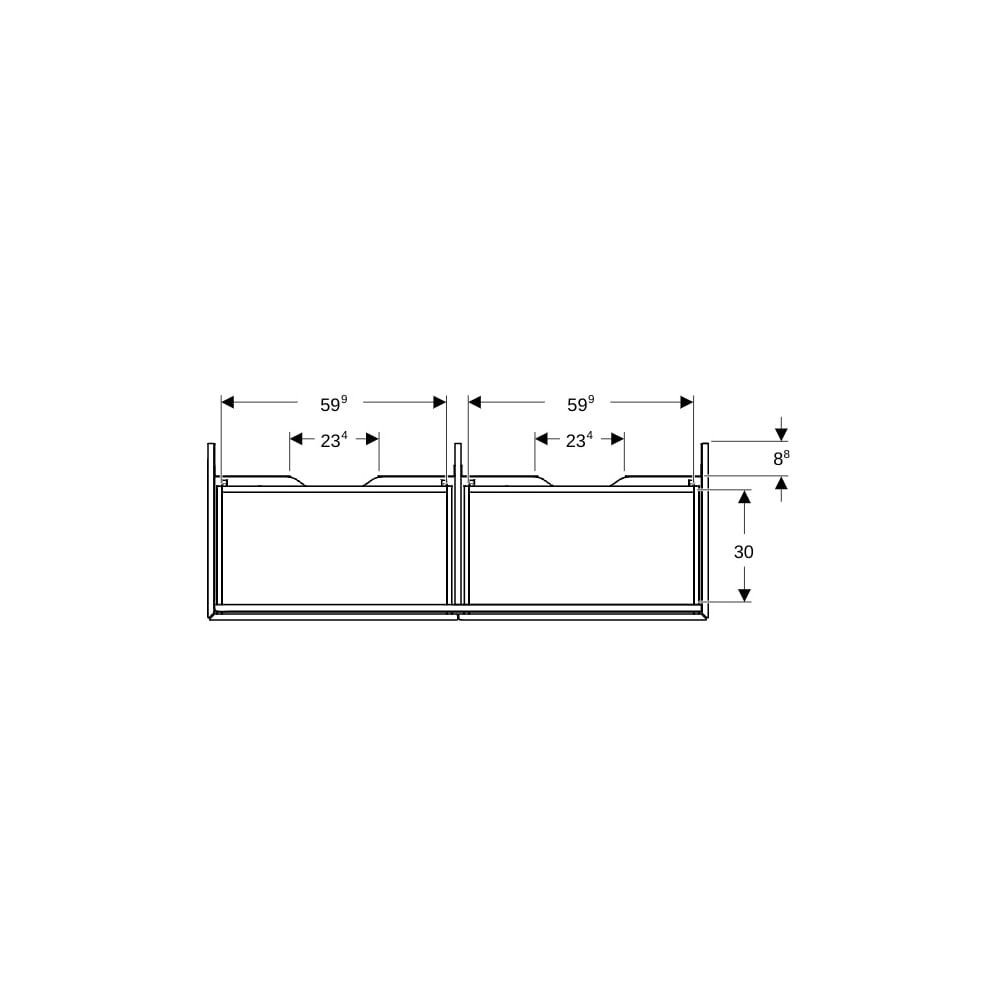 Geberit ONE Unterschrank für Waschtisch, 2 Schubladen, Breite Waschtisch 135cm, Höhe... GEBERIT-505076002 4025410630339 (Abb. 8)