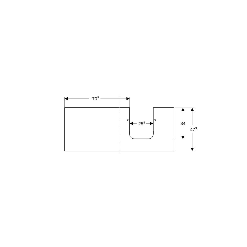 Geberit ONE Waschtischplatte Ausschnitt rechts Steinzeug für Aufsatzwaschtisch Schal... GEBERIT-505145002 4025410631220 (Abb. 7)