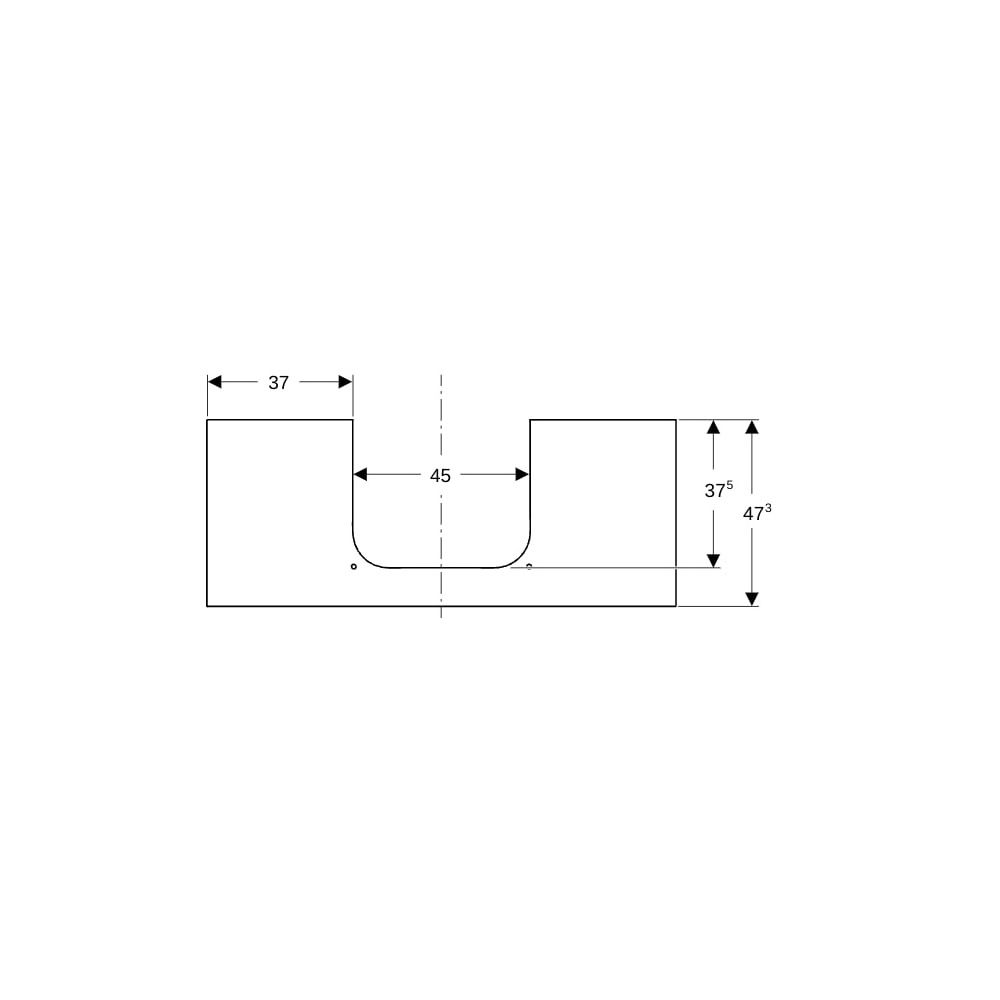 Geberit ONE Waschtischplatte Ausschnitt mittig, Steinzeug, für Aufsatzwaschtisch, 12... GEBERIT-505115001 4025410631015 (Abb. 8)