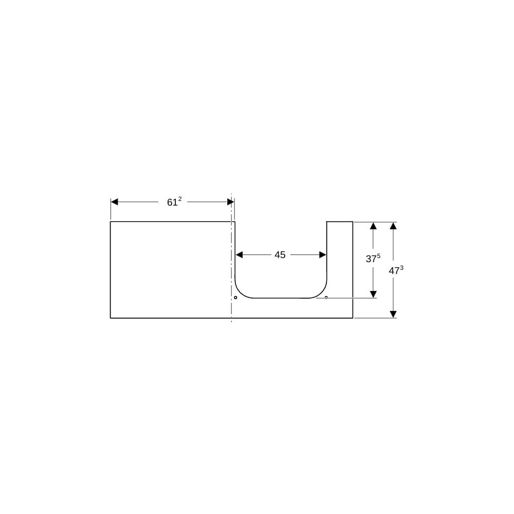 Geberit ONE Waschtischplatte Ausschnitt rechts, Steinzeug, für Aufsatzwaschtisch, 12... GEBERIT-505155001 4025410631275 (Abb. 7)