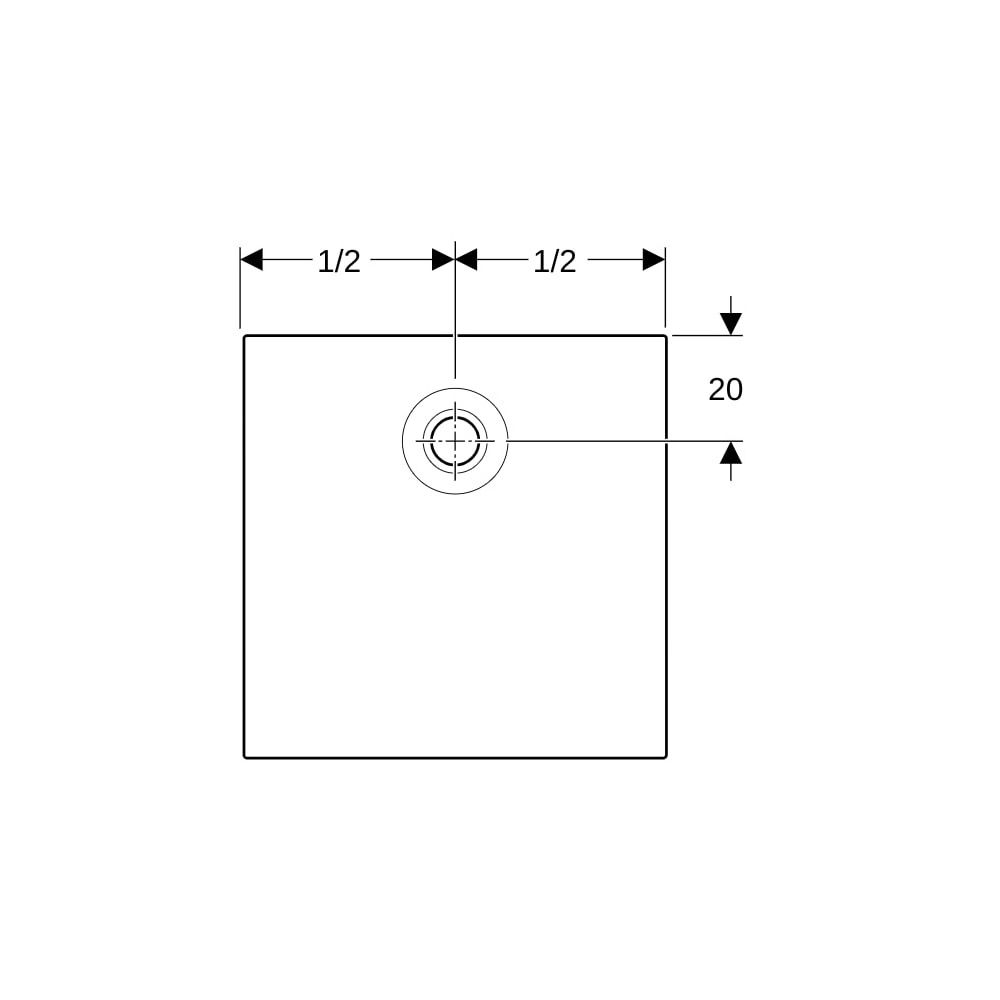 Geberit Nemea quadratische Duschwanne 80x80x3,5cm, Mattweiß... GEBERIT-550590001 4025410627148 (Abb. 8)