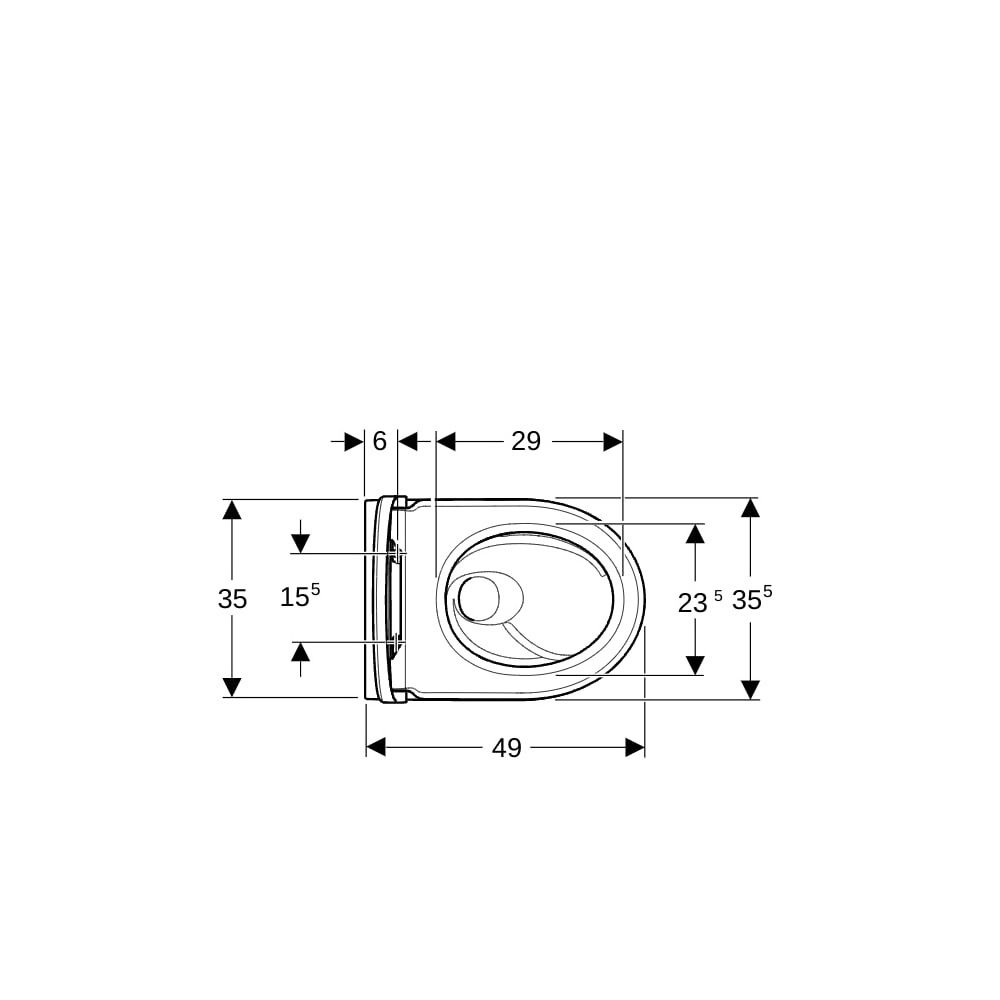 Geberit iCon Set Wand-WC Tiefspüler, verkürzte Ausladung, geschl. Keramikdesign, Tur... GEBERIT-503049JT1 4064746019883 (Abb. 4)