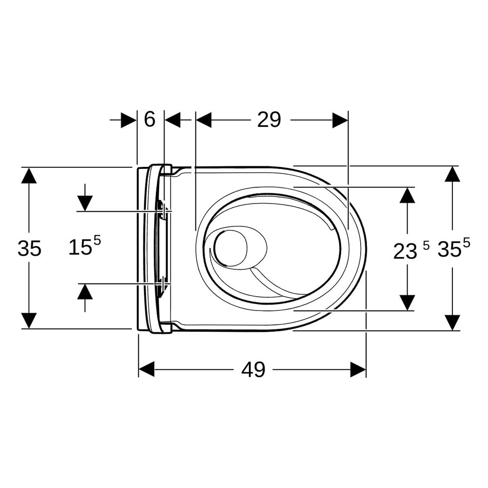 Geberit iCon Set Wand-WC Tiefspüler, verkürzte Ausladung, geschl. Keramikdesign, Tur... GEBERIT-503049JT1 4064746019883 (Abb. 9)