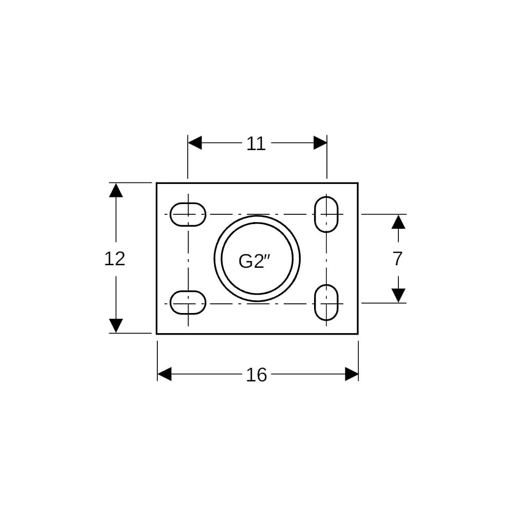 Geberit Grundplatte rechteckig, Vierloch, mit Gewindemuffe G 2″... GEBERIT-362874261 4025410646132 (Abb. 6)