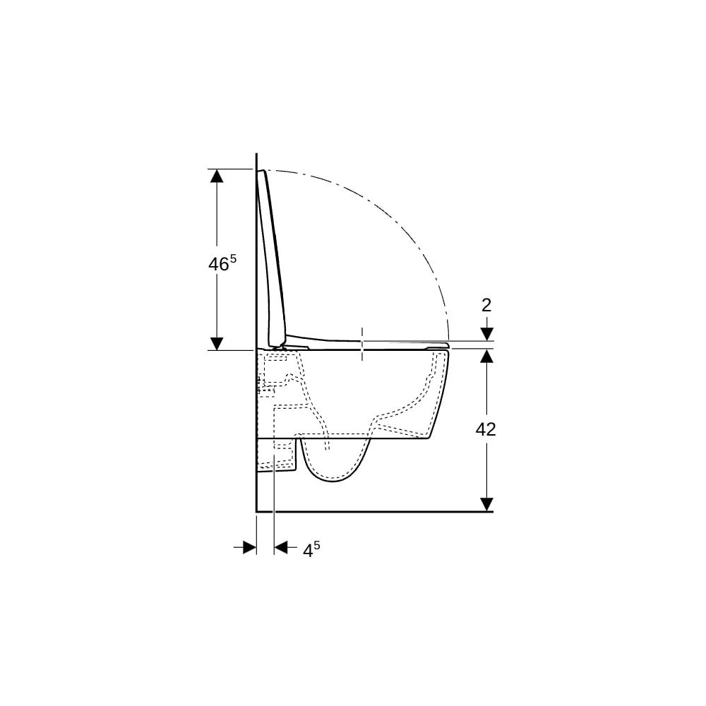 Geberit iCon Set Wand-WC Tiefspüler, verkürzte Ausladung, geschlossene Form, Rimfree... GEBERIT-500814001 4025410717917 (Abb. 9)