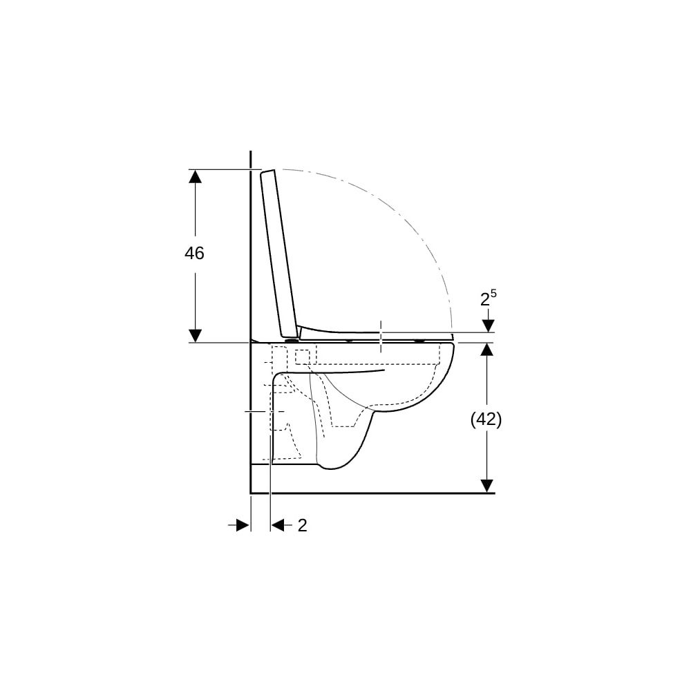 Geberit Renova Plan Set Wand-WC Tiefspüler, Rimfree, mit WC-Sitz Tiefe 54cm, Weiß... GEBERIT-500817001 4025410717948 (Abb. 9)