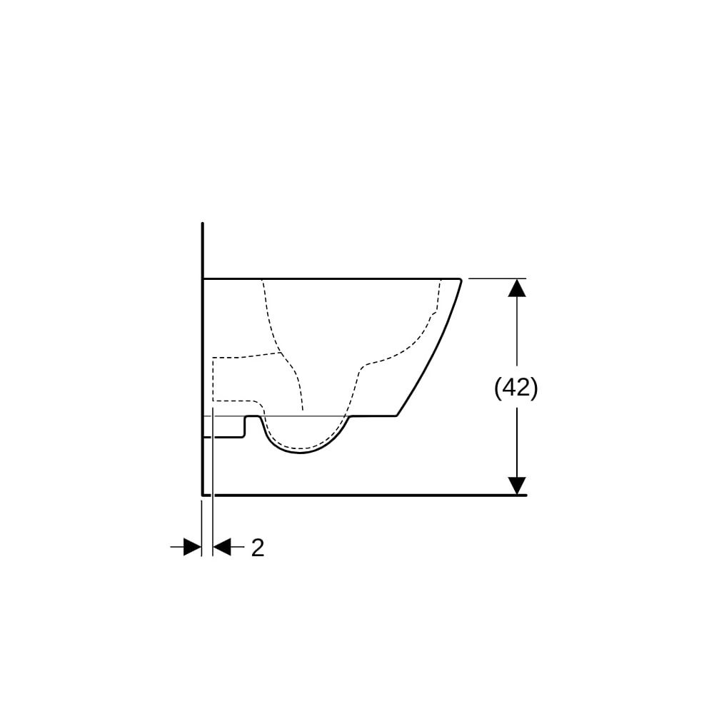 Geberit Smyle Square Wand-WC Tiefspüler Rimfree, Ausladung 49cm, KeraTect, Weiß... GEBERIT-500379018 4025416211884 (Abb. 9)