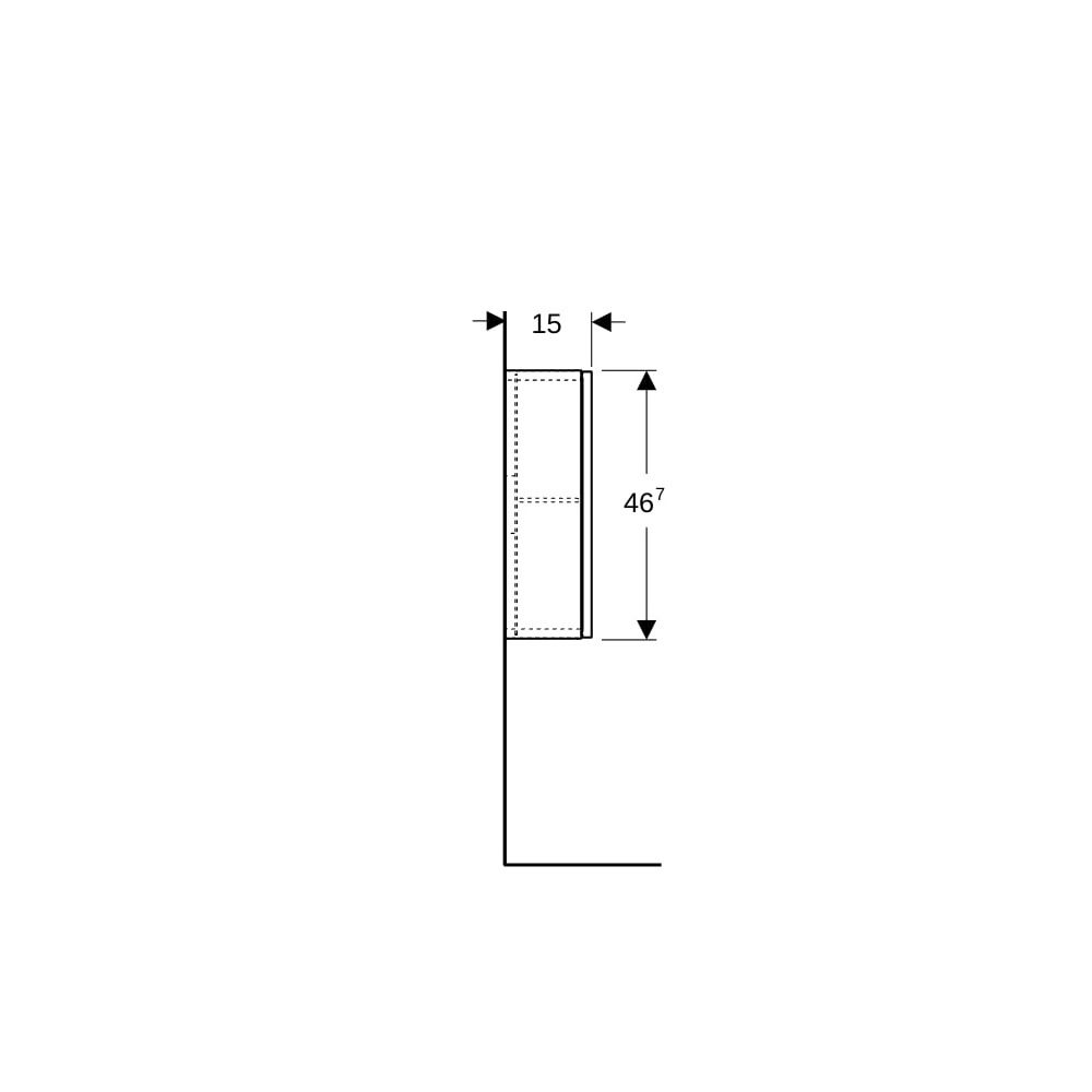 Geberit Hängeschrank quadratisch, mit einer Tür 45x46,7cm, Lava lackiert matt/Glas g... GEBERIT-502319JK2 4025410126832 (Abb. 6)