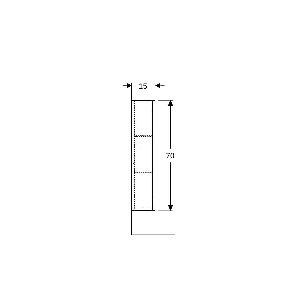 Geberit Hängeschrank rechteckig, mit einer Tür 45x70cm, Weiß lackiert matt... GEBERIT-502318013 4025410941664 (Abb. 9)