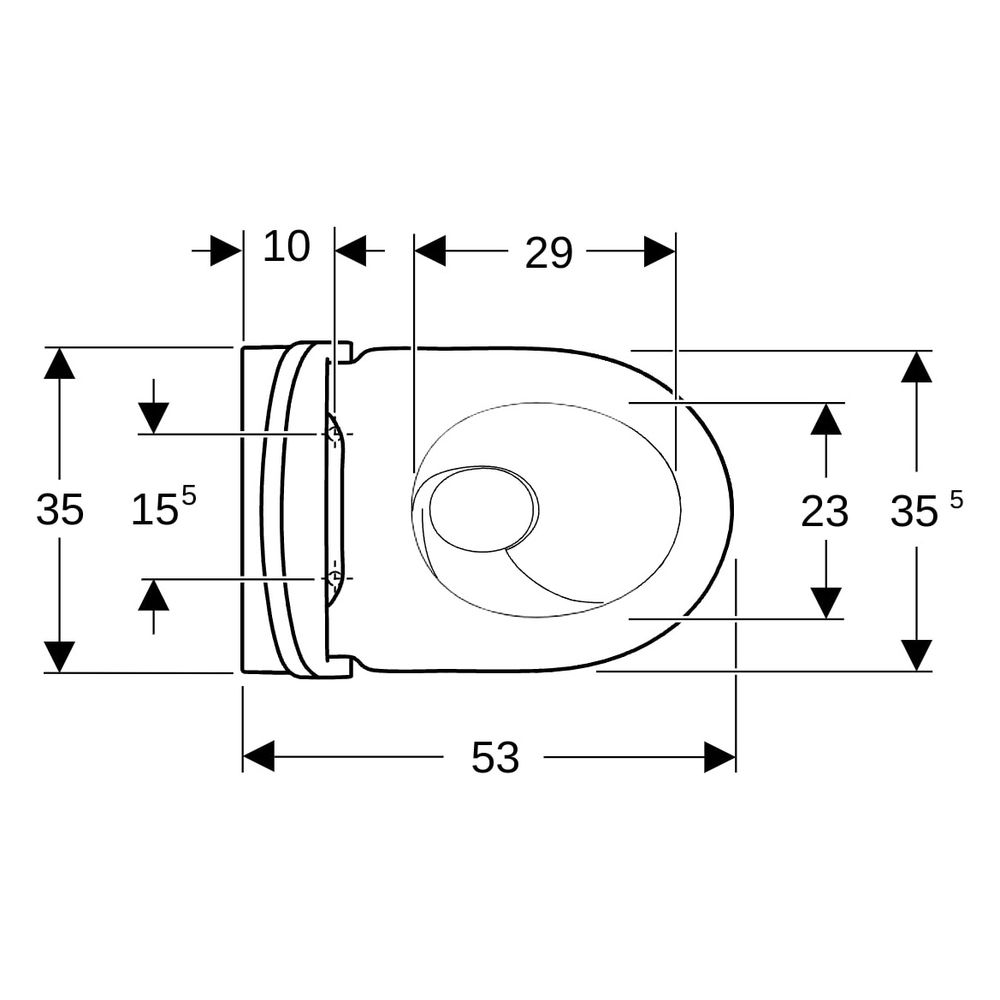 Geberit Acanto Wand-WC-Set Tiefspüler geschl. Keramikdesign TurboFlush Weiß, WC-Sitz... GEBERIT-502774008 4025410066855 (Abb. 8)