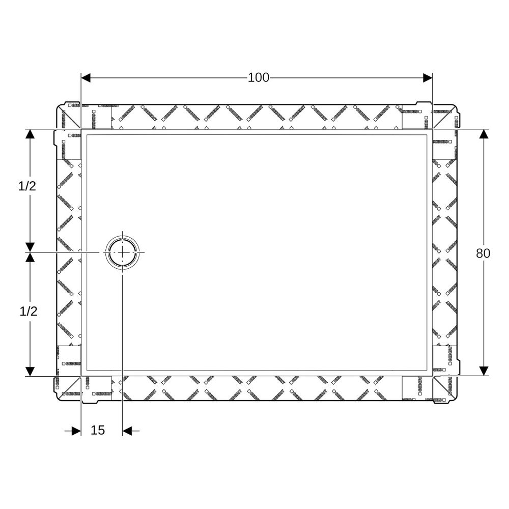 Geberit Setaplano Duschfläche rechteckig 100x80cm... GEBERIT-154262111 4025416642169 (Abb. 8)
