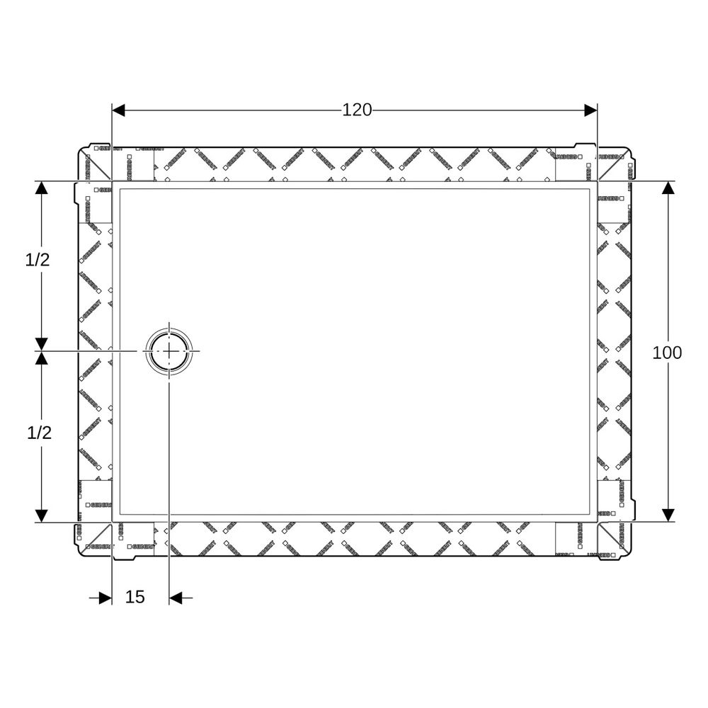 Geberit Setaplano Duschfläche rechteckig, 120x100cm... GEBERIT-154282111 4025416545446 (Abb. 8)