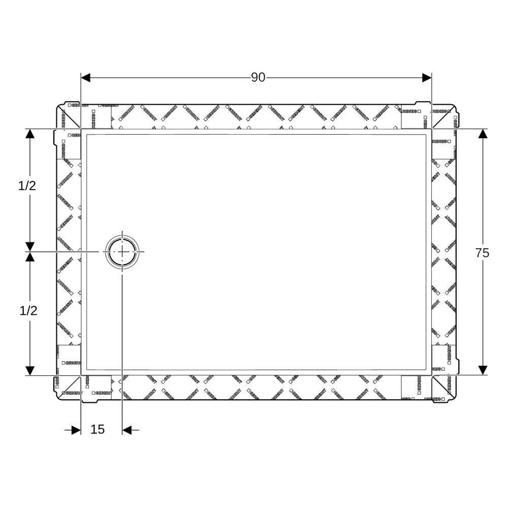 Geberit Setaplano Duschfläche rechteckig 90x75cm... GEBERIT-154292111 4025410770660 (Abb. 8)