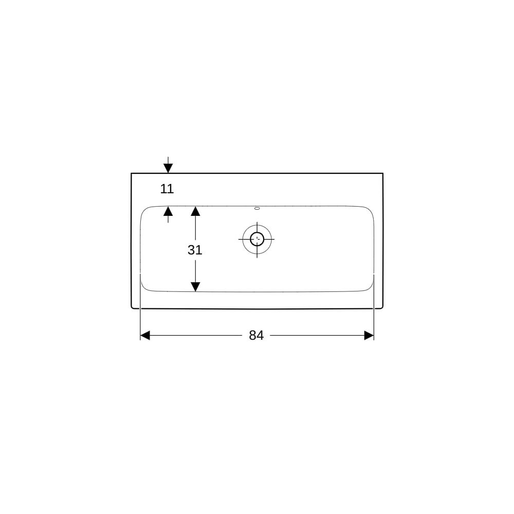 Geberit iCon Waschtisch, Breite 90cm, Tiefe 48,5cm, ohne Hahnloch, Überlauf sichtbar... GEBERIT-124093600 4022009320701 (Abb. 7)