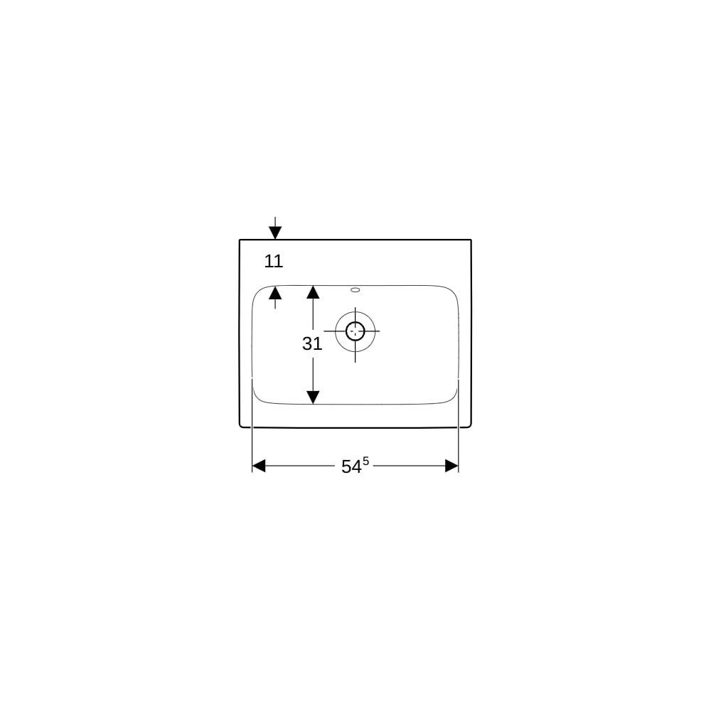 Geberit iCon Waschtisch, Breite 60cm, Tiefe 48,5cm, ohne Hahnloch, Überlauf sichtbar... GEBERIT-124063600 4022009320688 (Abb. 7)