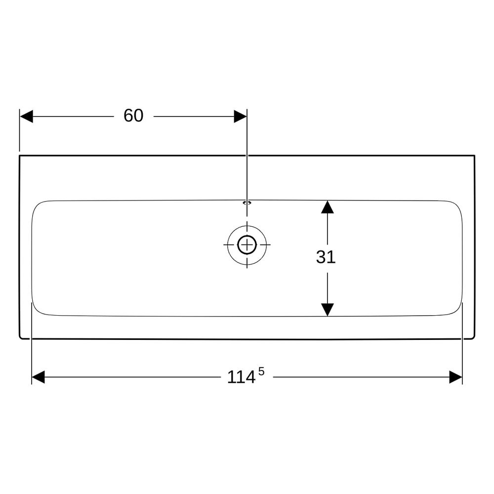 Geberit iCon Waschtisch, Breite 120cm, Tiefe 48,5cm, ohne Hahnloch, Überlauf sichtb... GEBERIT-124025600 4022009306583 (Abb. 10)