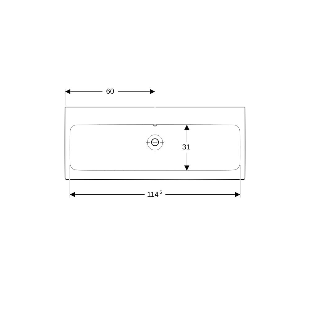 Geberit iCon Waschtisch, Breite 120cm, Tiefe 48,5cm, ohne Hahnloch, Überlauf sichtba... GEBERIT-124025000 4022009306576 (Abb. 7)